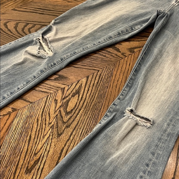 Flying Monkey Distressed Blue Flare Jeans - Picture 4 of 7